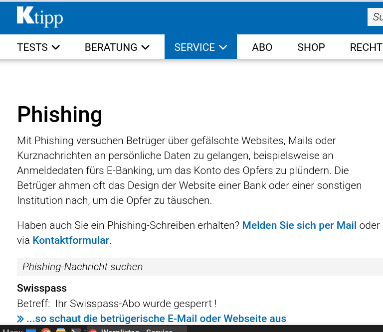 Phising Beispiele
