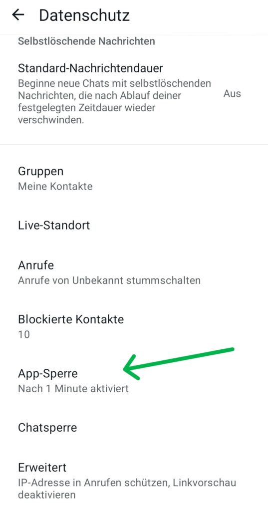 WhatsApp Sicherheitseinstellungen
