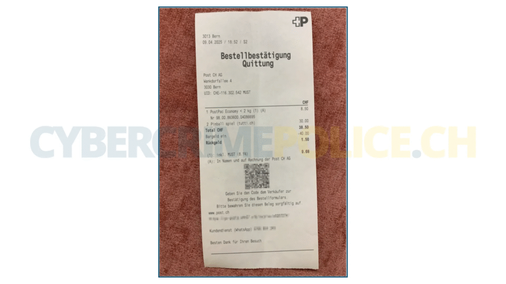 Gefälschte Postquittungen